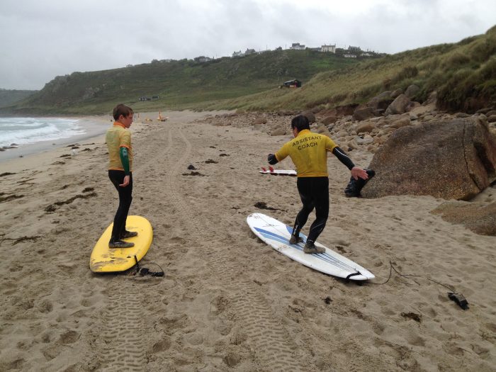 Popup practice on the beach